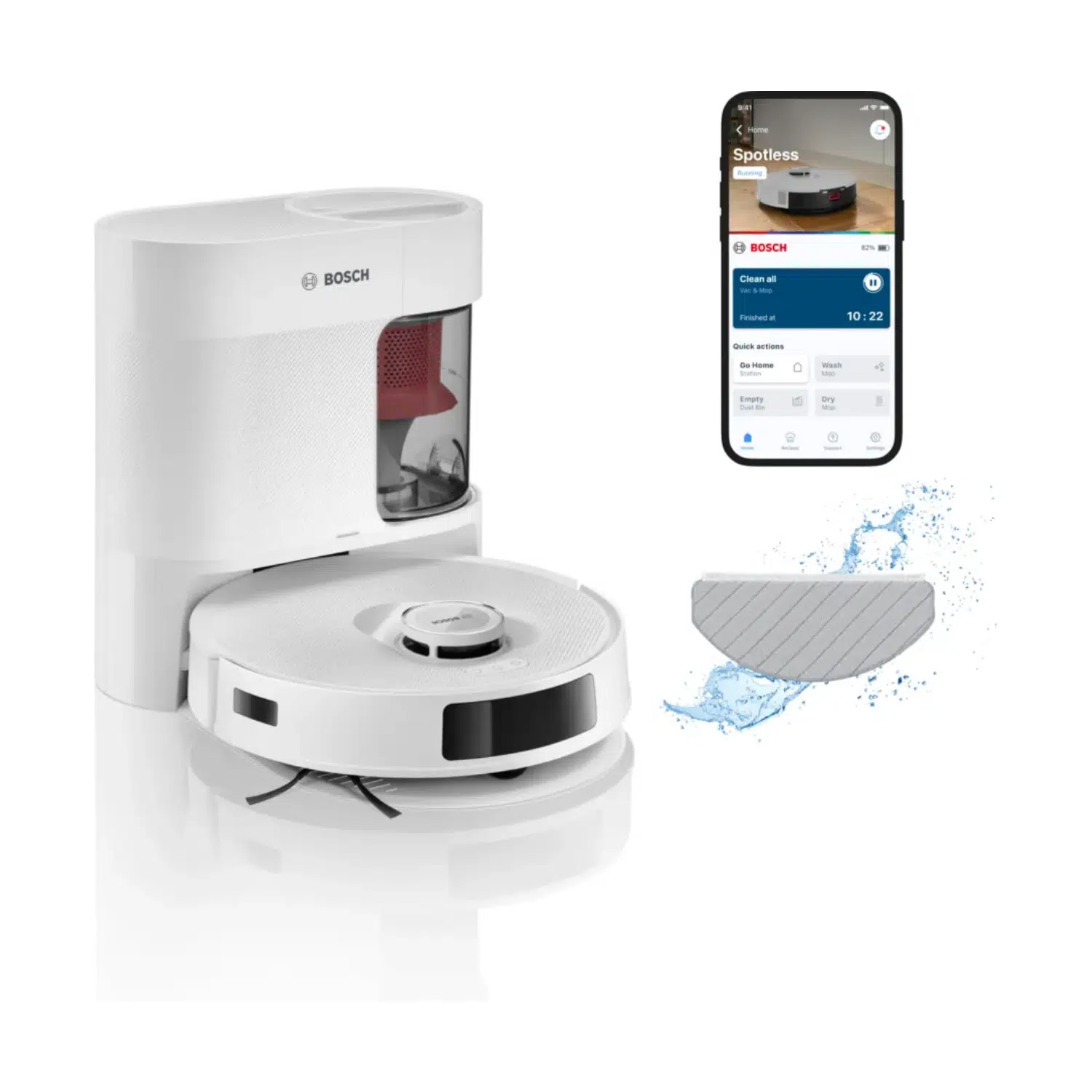 Bosch Spotless Advanced BCRD2W Çöp İstasyonlu Akıllı Robot Süpürge