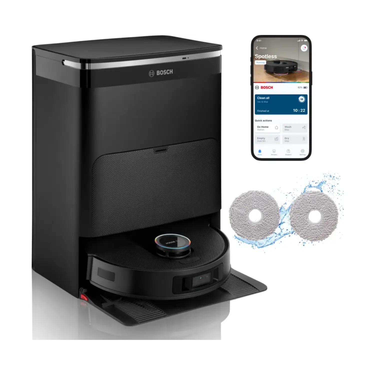 Bosch Spotless Max BCRDW3BX Çöp İstasyonlu Akıllı Robot Süpürge